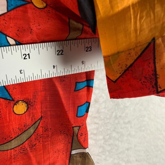 Breckenridge Women's Short Sleeve Button Down Red Multicolor Shirt Size 16 9155 - Picture 3 of 7